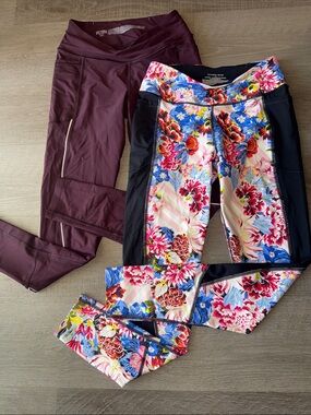 Victoria’s Secret Sport Bundle (Size M): Mary Katrantzou Floral & VS Spirt Plum